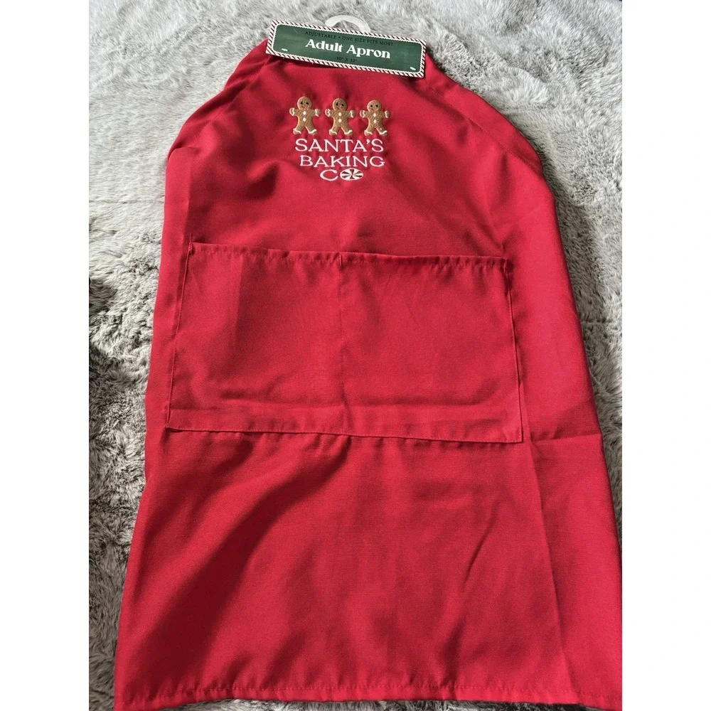 Santas Baking Co Christmas Apron Embroidered One size #30x32